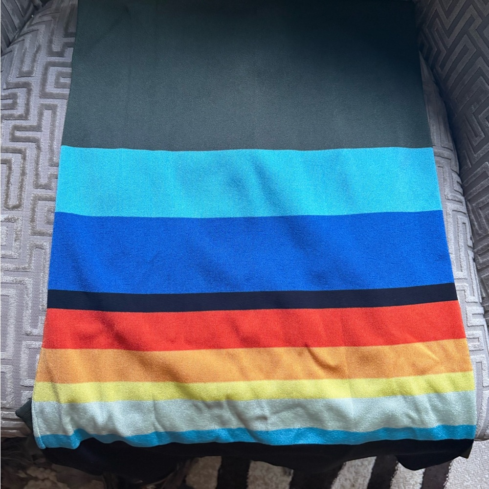 Christopher John Rogers Green and Multicolor Stripe Midi Dress - Picture 3 of 4